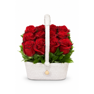 Classic Red Rose Basket