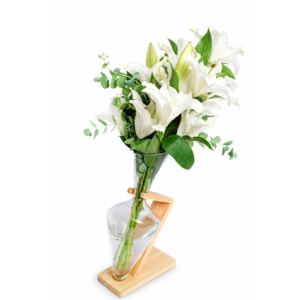 White Lily Sculptural Vase